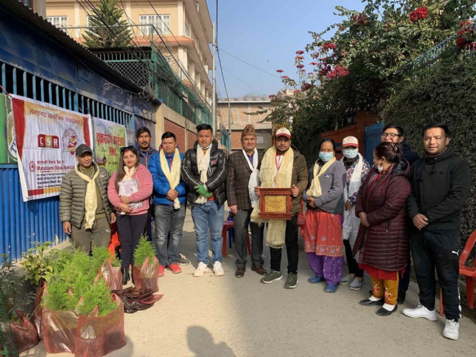 महालक्ष्मी विकास बैंकद्वारा वृक्षरोपण सम्पन्न